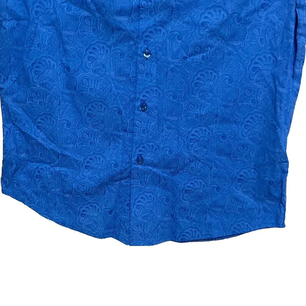 Consequence Paisley slim fit‎ Button Down blue men's Shirt S